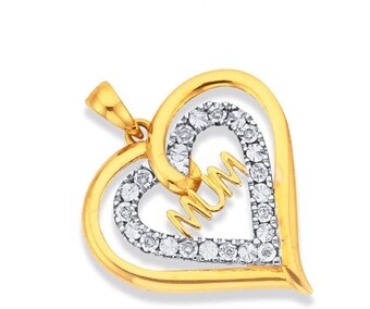 Prouds 9ct Gold Diamond Mum Pendant offer