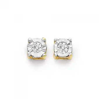 Prouds 9ct Gold Diamond Miracle Set Stud Earrings offer