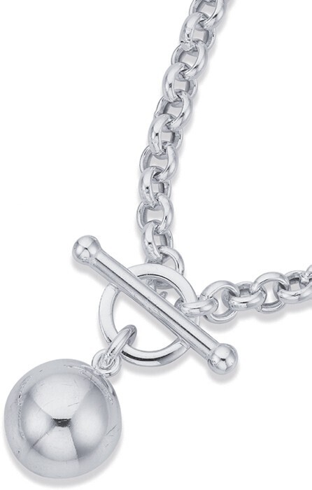 Sterling Silver Ball FOB Cable Chain 