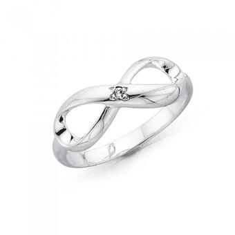 Prouds Sterling Silver Cubic Zirconia Infinity Ring offer
