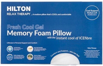 Pillow Talk Relax Therapy Premium Medium Gel Infused Memory Foam Pillow by Hilton offer