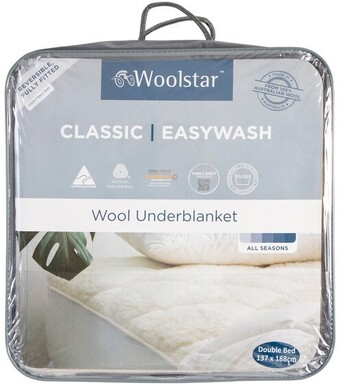 Pillow Talk Easy Wash Reversible Australian Wool Underblanket by Woolstar offer