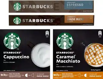 BIG W Starbucks 10-Pack Nespresso Espresso Roast or 12-Pack Dolcé Gusto Coffee Pods offer