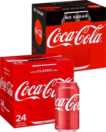 BIG W Coca-Cola 24-Pack Can Varieties 375mL offer