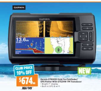 Anaconda Garmin STRIKER Vivid 7sv Fishfinder/ GPS Plotter With GT52HW-TM Transducer offer