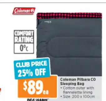 Coleman Pilbara Co Sleeping Bag
