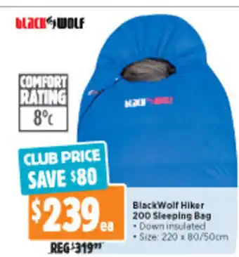 Anaconda BlackWolf Hiker 20D Sleeping Bag offer