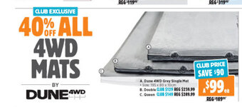 Anaconda Dune 4WD Grey Single Mat offer