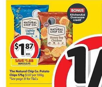 Coles The Natural Chip Co. Potato Chips 175g offer