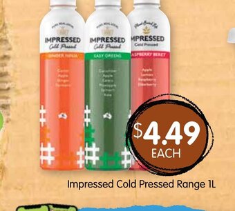 Spudshed Impressed Cold Pressed Range 1L offer