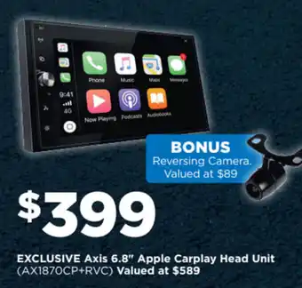 Repco Exclusive Axis 6.8" Apple Carplay Head Unit (AX1870CP+RVC) Valued at $589 offer