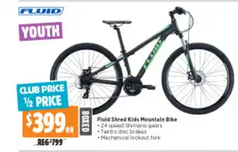 Fluid Shred Kids Mountain Bike offer at Anaconda