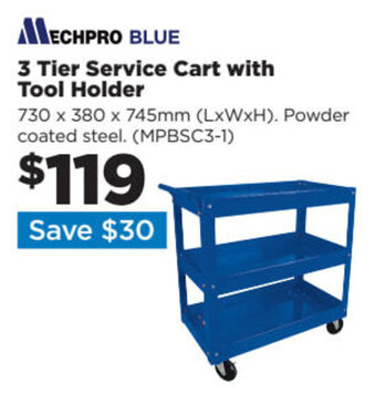 Repco 3 Tier Service Cart with Tool Holder offer