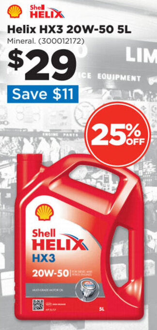 Repco Shell Helix HX3 20W-50 5L offer