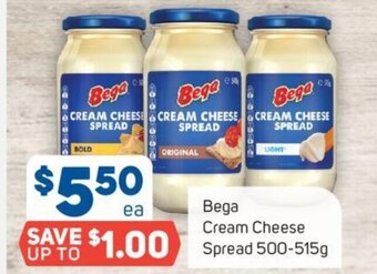 Foodland Bega Cream Cheese Spread 500-515g offer