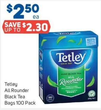 Foodland Tetley All Rounder Black Tea Bags 100 Pack offer