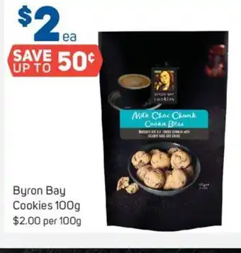 Foodland Byron Bay Cookies 100g $2.00 Per 100g offer