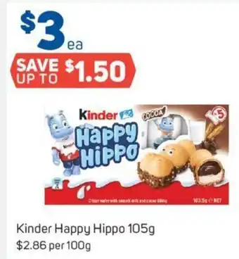 Kinder Happy Hippo 105g $2.86 Per 100g