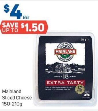 Foodland Mainland Sliced Cheese 180-210g offer