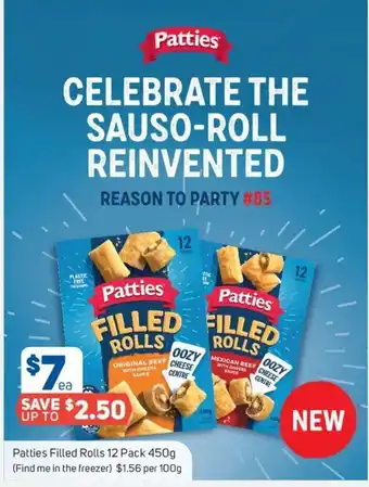 Foodland Patties Filled Rolls 12 Pack 450g (Find me in The Freezer) $1.56 Per 100g offer