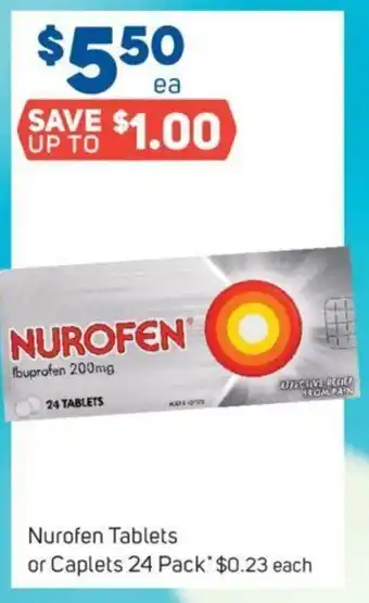 Foodland Nurofen Tablets or Caplets 24 Pack $0.23 Each offer