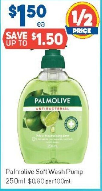 Foodland Palmolive Soft Wash Pump 250ml $0.60 Per 100ml offer