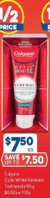 Foodland Colgate Optic White Renewal Toothpaste 85g offer