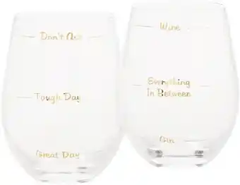 BIG W 2-Pack Stemless Wine Glasses offer