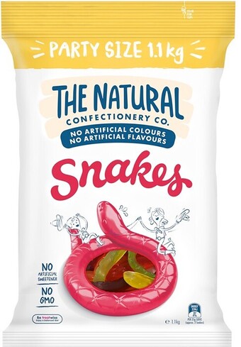 BIG W The Natural Confectionery Co. Snakes Party Size 1.1kg offer