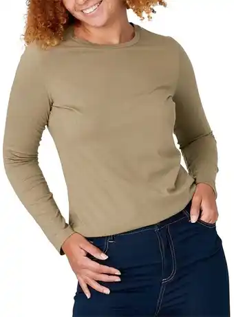 BIG W Brilliant Basics Womens Organic Cotton Long Sleeve Tee - Moss Green offer