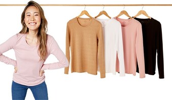 BIG W Brilliant Basics Womens Long Sleeve Stretch Tees offer