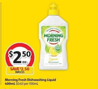 Coles Morning Fresh Dishwashing Liquid 400mL offer