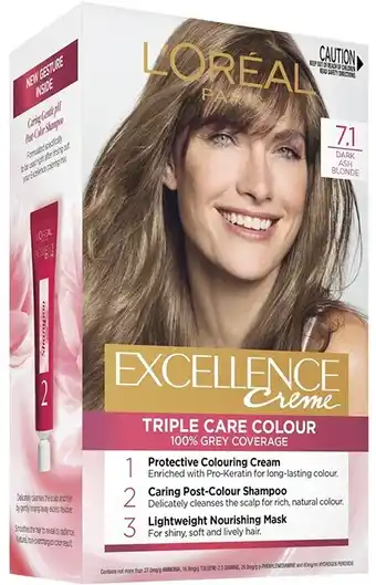 BIG W L'Oréal Paris Excellence Crème Permanent Hair Colour - 7.1 Dark Ash Blonde offer