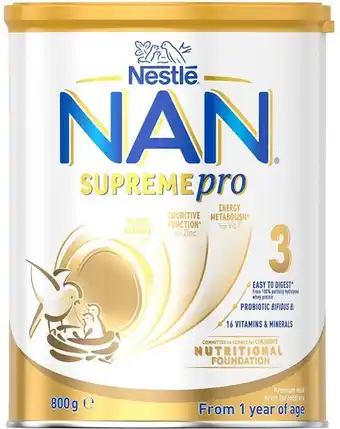 BIG W Nestlé Nan Supremepro Premium Toddler Milk Drink Powder Stage 3 800g* offer