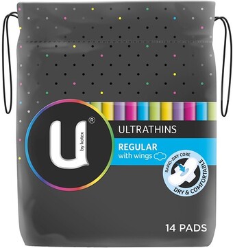 BIG W U By Kotex Ultrathin With Wings Pads 14 Pack - Regular offer