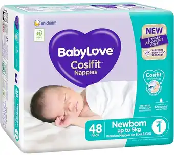 BIG W BabyLove Cosifit Bulk Nappies Up to 5kg Newborn 48 Pack offer