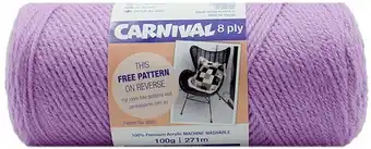 BIG W Carnival 8ply Acrylic Yarn 100g - Lilac offer