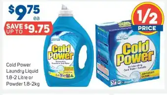 Foodland Cold Powder Laundry Liquid 1.8-2 Litre or Powder 1.8-2kg offer
