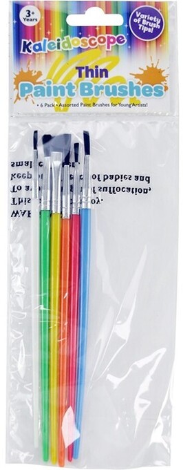BIG W Kaleidoscope 6-Pack Kids Thin Brush offer
