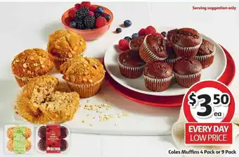 Coles Muffins 4 Pack or 9 Pack offer