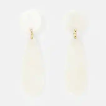 Kmart Resin Round Stud Drop Earrings - Beige offer