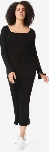 Kmart Long Sleeve Ribbed Midi Dress offer