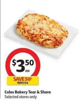 Coles Bakery Tear & Share offer