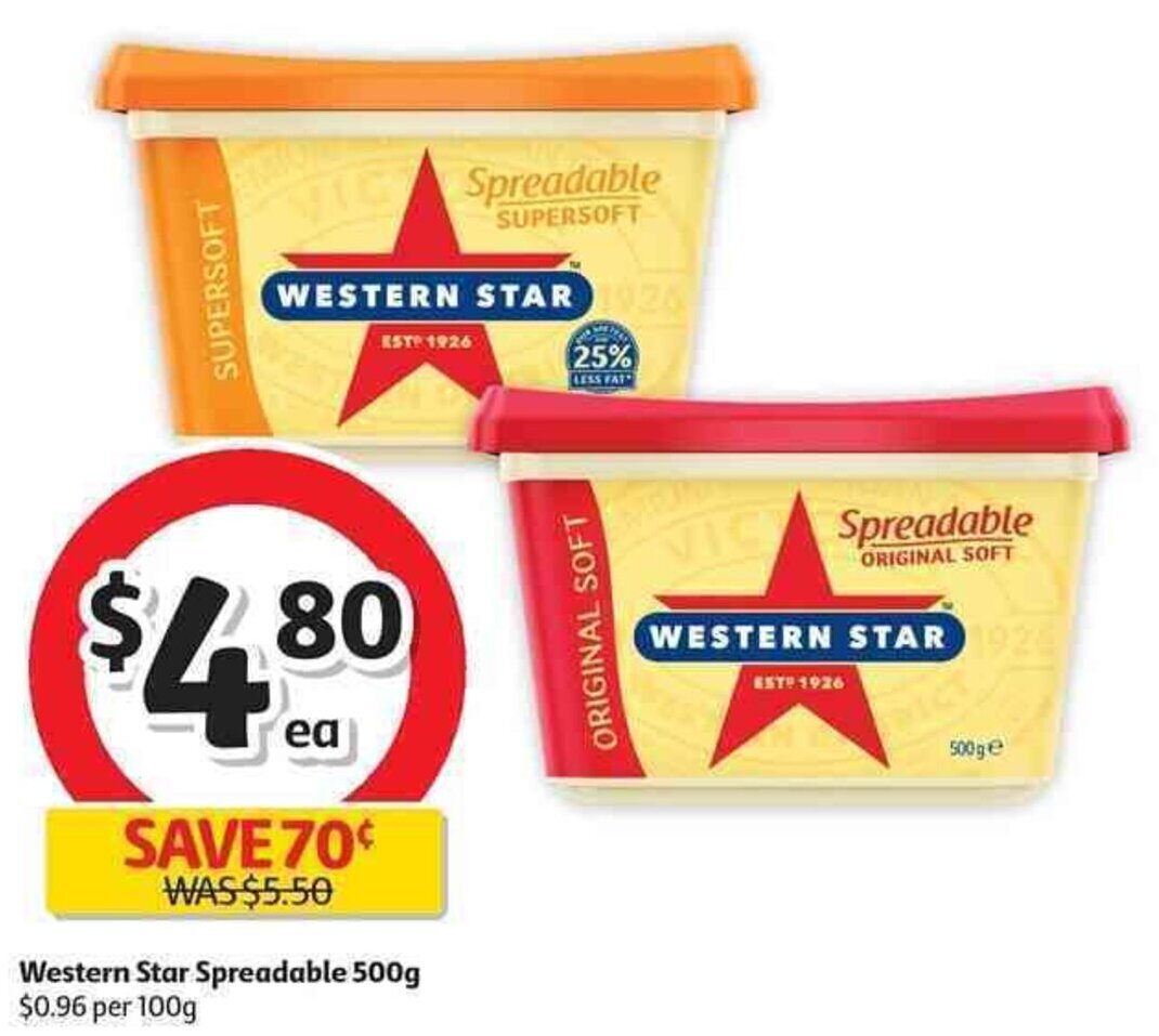 Western Star Spreadable 500g offer at Coles Western Star Spreadable 500g offer at Coles