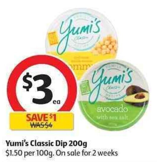 Yumi's Classic Dip 200g offer at Coles