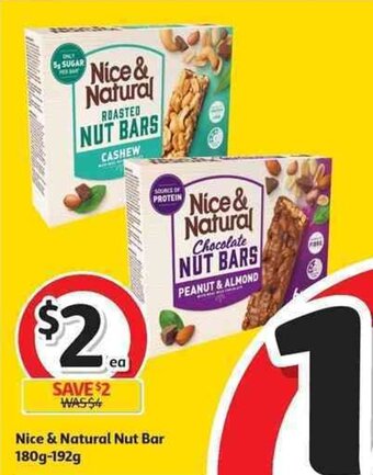 Coles Nice & Natural Nut Bar 180g-192g offer