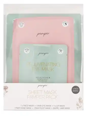 Kmart 6 Pack Pamper Sheet Masks offer