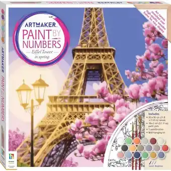 Kmart Artmaker Paint By Numbers Kit - Eiffel Tower In Spring offer