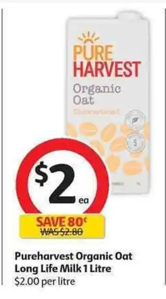 Coles Pureharvest Organic Oat Long Life Milk 1 Litre offer
