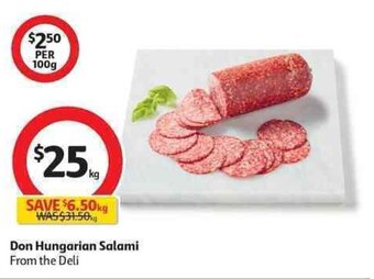 Coles Don Hungarian Salami offer